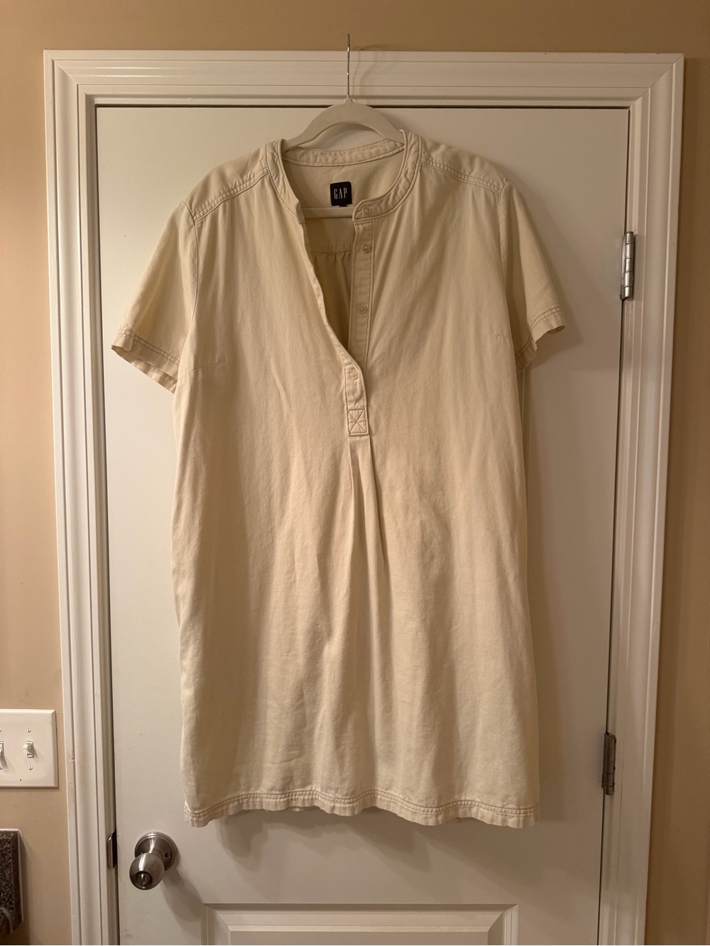 GAP Cream Short-Sleeve Shirt Dress